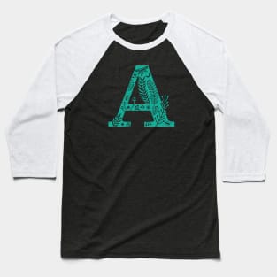 Letter A mint Baseball T-Shirt